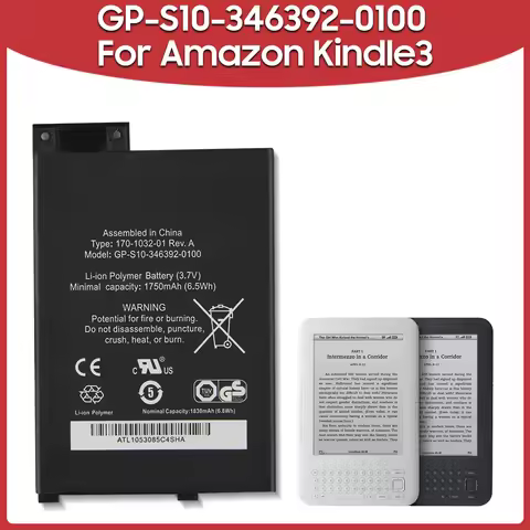 Original Replacement Battery 1750mAh GP-S10-346392-0100 For Amazon Kindle3 Kindle 3 S11GTSF01A D0090