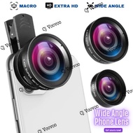 Mobile Phone Lens 0.45X 0.6X Wide Angle & 15X Super Macro Camera Two in One Fish Eye Universal Clip 