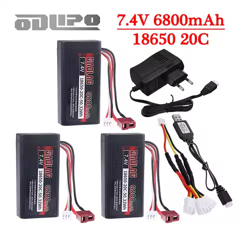 2S 7.4V 6800mAh Li-ion Battery 18650 For Wltoys 144001 A959-B A969-B A979-B K929-B 12428 12423 10428