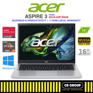 Acer Aspire 3 A314-42P-R449 - AMD Ryzen 7-5700U (8C) - AMD Radeon Graphics - 16GB LPDDR5 RAM - 512GB SSD (1Yr Agent)