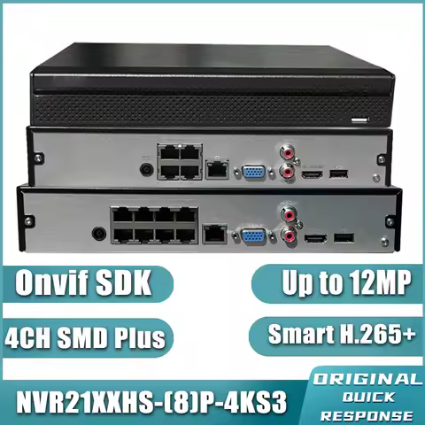 Dahua NVR2104HS-P-4KS3 4/8 CH 1HDD Poe NVR Smart AI Network Video Recorder For IP Camera Monitor CCT