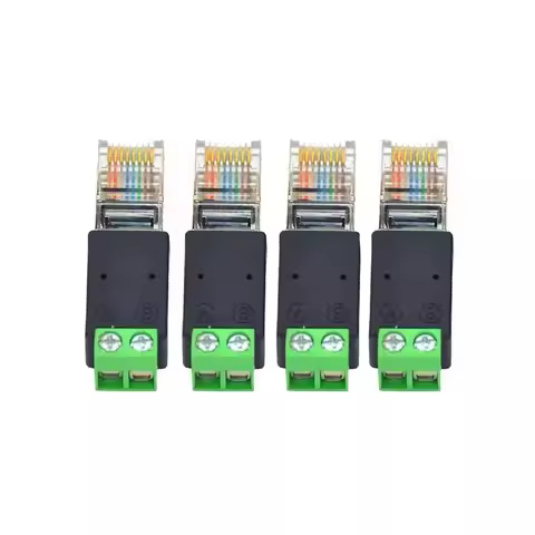 RJ45 TO 2PIN 4PIN Terminal Rs485 Network Adapter RJ45 connector RJ45 Male to 485 Connector Splitter 