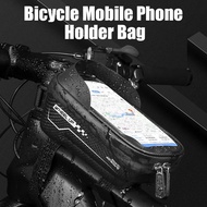 【Ready Stock】 ✡Wheel Up Bicycle Mobile Phone Holder Bag Bike Top Tube Front Bag Sunshade Sensitive Touchscreen  - 7309☬