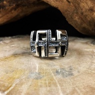 蓮生系列【萬字二階戒】925純銀戒指 卍字 祝福 保平安 寬版戒指