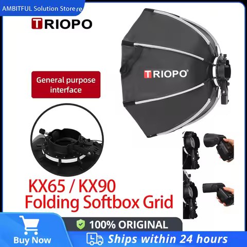 Triopo KX65 65cm/90cm Speedlite Octagon Umbrella Softbox + Honeycomb Grid Outdoor Flash Soft Box for