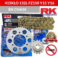 RKM 415 428 SPROCKET SET CHAIN GOLD O RING 132L Y15ZR Y16ZR FZ150 RANTAI SET RK M TAKASAGO 415KLO 428KLO