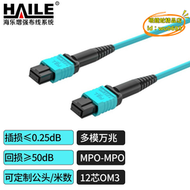 【優選】多模萬兆MPO-MPO12芯OM3光纖跳線 40/100G/200G模塊用跳纖 2米