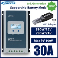 30A MPPT EPEVER Solar Charge Controller With Wifi Adapter 12V 24V Auto Identify Support Lithium/No B