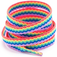 Ready Stock! Shoelaces for Shoes Rainbow Sneakers Shoe Laces Colorful Flat Gradient Color Shoelace L