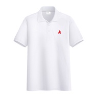 เสื้อยืดแขนสั้นปักลายเสื้อโปโล AMI ของผู้ชายเสื้อยืดแขนสั้นคอปกผ้าฝ้ายบริสุทธิ์เสื้อเชิ้ตลำลองผู้ชาย