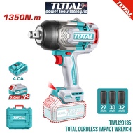 TOTAL Li-ion Impact Wrench 1350NM Brushless Motor + 5.0AH Battery (2 Pcs) + 4.0AhCharger + Socket(3p