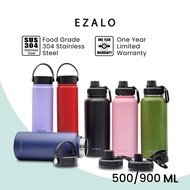 EZALO 304 Stainless Steel Space Thermos Flask Wide Mouth Sport Water Bottle Vacuum Tumbler (500/900)