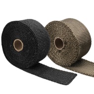 glass fiber Size (approx.): exhaust heat wrap: 5m * 5cm / 196.85 * 1.97in, tie: 30cm / 11.81in