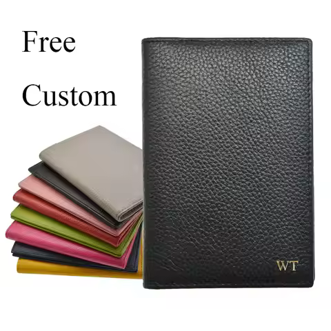 Free Custom Letters Genuine Cow Leather Passport Holder Composite Soft Cover For The Passport Case w