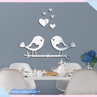 Shanshan Acrylic Branch Bird Love-shape Mirror Sticker 3d Waterproof Self-adhesive Diy Valentine Day Decoration Mirror