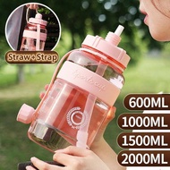 【1L/2L 2000ml】 Water Bottle Large Capacity BPA Free Bottles Sports Drinking Bottle Outdoor Portable 
