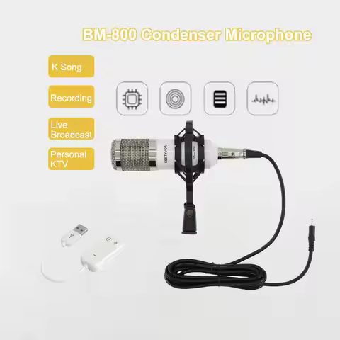 BM800 High Quality Professional Condenser Sound Recording mic bm 800 3.5 mm jack Microphone + Shock 