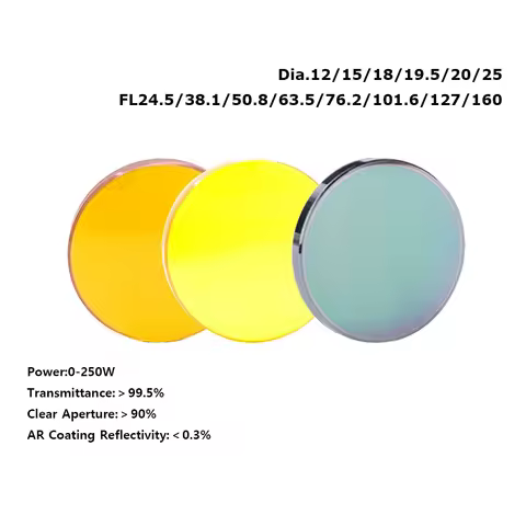 HIPIDIGI CO2 Focusing Lens USA CVD China PVD ZnSe Pro Dia.15 18 19.05 FL38.1 50.8 63.5 for CO2 Laser