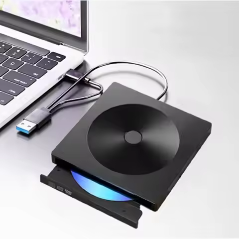 External CD/DVD Drive for Laptop with USB 3.0 & Type-C, Portable DVD Player Burner, Cd Rom External 