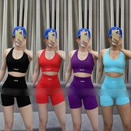 Set of women's high-quality knitted gym yoga sports bra with padding high-waistedShorts Bin Sport BN