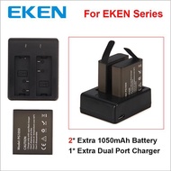 EKEN 2PCS BATTERY + DUAL CHARGER for Eken V8S H8S H6S H5S H8R H3R H9R