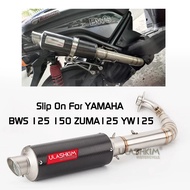 YW125 ZUMA125 BWS150 BWS125 Motorcycle Full System Exhaust Middle Pipe  Muffler Slip On For Yamaha B