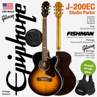 Epiphone® J-200 EC Studio Parlor กีตาร์โปร่งไฟฟ้า ทรง Parlor ไม้หน้าท็อปโซลิดสปรูซ/โอวันกอล ปิ๊กอัพ 