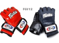 Fairtex Sparring Gloves FGV12 Open Thumb ( S,M,L,XL ) Genuine Leather MMA Gloves K1 MMA K1  สนับมือเเบบเปิดนิ้ว แฟร์แท็ค