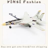 YINSI 1:72 Scale F-14 Tomcat Fighter Jet Model - White Black ABS Plastic Aircraft With Detailed Desi