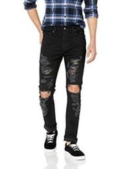 【重度破壞加工28-38腰】美國LEVI S Skinny 510 Crash 黑色合身窄版厚磅小直筒牛仔褲丹寧褲511