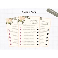 Games card baby shower game card baby shower custom baby card decoration baby shower gender reveal g