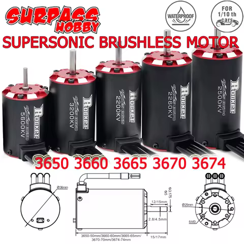 SURPASSHOBBY Rocket-RC Supersonic V2 Brushless Motor 3650 3660 3665 3670 3674 Temp/Sensor Port for 1