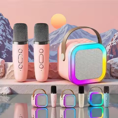 K12 Bluetooth speaker karaoke machine portable speaker system with 1-2 wireless microphones family f