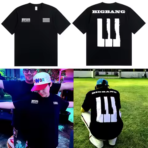 2026 Bigbang 20th Anniversary Concert T-Shirt Men Women Summer 100 Cotton Clothing Oversize Short Sl