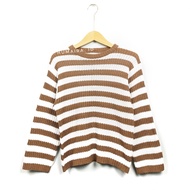 OOTD wanita sweater rajut GEYA oneck lengan panjang motif berGaris  rajut tebal Atasan Baju Oversize