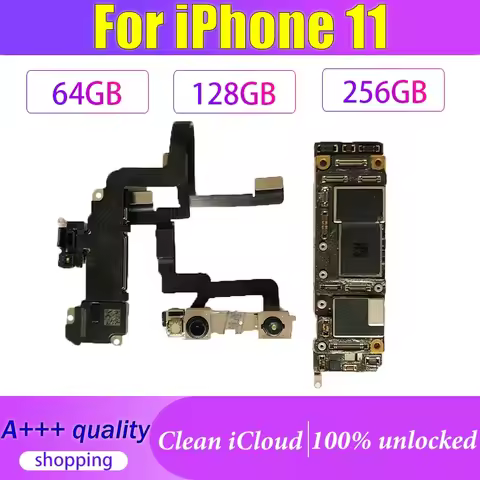 For iPhone 11 Motherboard 64GB/128GB/256GB Original Unlocked Mainboard For iPhone 11 Logic Board Wit