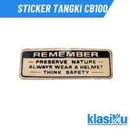 Tank Remember Sticker HONDA Cb 100 S90 Benly S110 Cb 200 Twin Detail