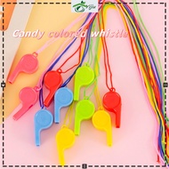 Plastic whistle with rope outdoor sports children's competition Cheerleading mini whistle small toys