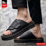 Docmart Men's Casual Black Anti-Slip Slide Sandals with Soft Soles Sandal Lelaki