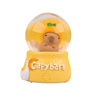 Quả cầu pha lê tuyết Capybara CP1 hoạt hình đáng yêu để bàn decor Quả cầu tuyết pha lê có đèn phát s