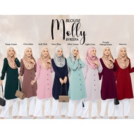 ANY 3 AT RM111 !!! (S-3XL) Blouse Molly ByReefa Collection | Deep Green | Chocolate | Soft Pink | Na