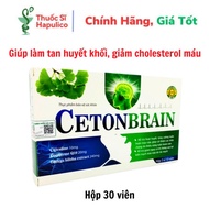 Ceton Brain Brain Brain Blood Nourishing Active Blood - Dissolve Blood Mass, Reduce Cholesterol - Nattokinase Ingredient, ginkgo biloba - Box Of 30 Tablets