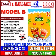 STIKER TEH POCI ANTI AIR DAN TAHAN PANAS STIKER GEROBAK ATAU KACA TEH POCI UKURAN 32 X 48 CM