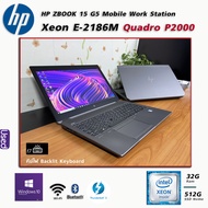 HP Zbook 15 G5 INTEL Xeon E-2186M Ram 32G SSD 512G 15.6" FHD ips Nvidia Quadro P2000 ครบจบ ทั้งทำงาน