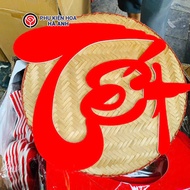 Chữ TẾT Nỉ Nhung Đỏ Trang Trí 2025 Size Cỡ Lớn 45*36cm Decor Treo Dán Mành Dèm Cửa Kính