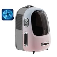 鯨品購 - PETKIT 貓咪背包，內建風扇和燈，航空認證寵物背包泡泡，適合小型犬，可拆卸狗狗背包，帶襯墊肩帶，適合旅行、健行、散步和戶外