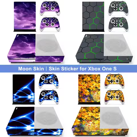 For Xbox One S Console Sticker and 2 Controllers Skin for Xbox One S Vinyl Sticker for Xbox One S Pv