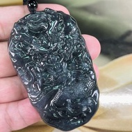 🈹️限時大特價🔥天然緬甸翡翠A玉，冰烏雞翡翠龍牌，香港實店現貨🔥。                              烏雞 烏雞翡翠 冰烏雞 黑色翡翠 龍牌 翡翠龍牌 龍 龙 龙牌 翡翠山水 