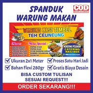 Spanduk Sepanduk Banner Bener Backdrop Warung Warkop Warteg Makanan Nasi Timbel Ayam Goreng Pepes Uk