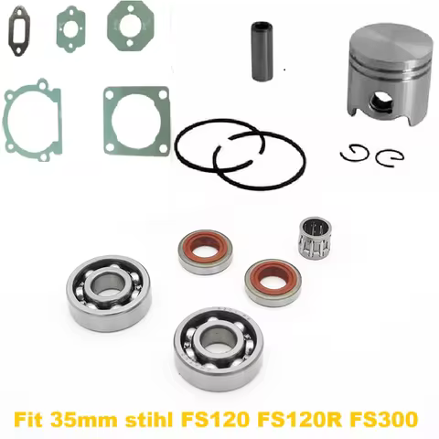 FS120 35mm Piston Ring Oil Seal Gaskets Ball Bearing Kit For Stihl FS120R FS300 BT120C BT121 BT121Z